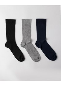 Resim Madame Coco Secouer 3'lü Erkek Soket Çorap - Siyah/gri 8684427299937 Siyah 