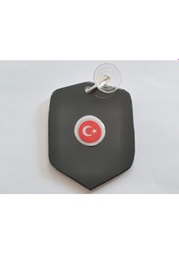 Resim Sarı Lacivert Vantuzlu Cam Süsü 10x7,5cm Dekor Levha, Asma Süs 1 Adet 