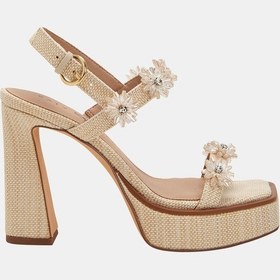 Resim Katy Perry The Steady Kadın Naturel Çiçekli Topuklu Sandalet Naturel 