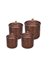 Resim Turna Bakır Safran Baharatlık 4'Lü Takım El İşleme Oksit Turna00 Bakır 