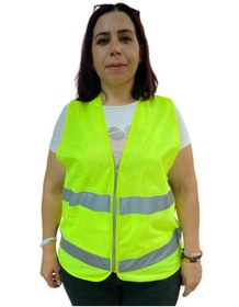 Resim Skygo Fermuarlı Sarı İkaz Yeleği XL Beden 59 cm 