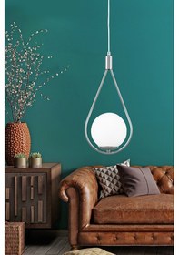 Resim Begüsa Meksika Tekli Krom Beyaz Glop Cam Krom - Beyaz 