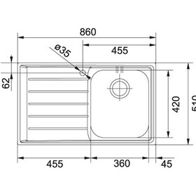 Resim Franke Neptün Nex 611 Ino x Sağ Damlalıklı Eviye 