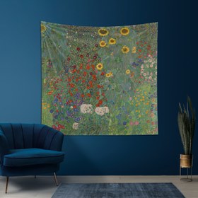 Resim Farm Garden with Sunflowers Duvar Örtüsü - 90 cm x 90 cm 