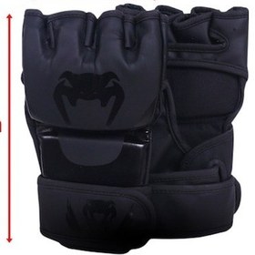 Resim Ganzhoushop Siyah Mma Eldiveni Açık Avuç Eğitim Dövüş Boks Bey İo Siyah 
