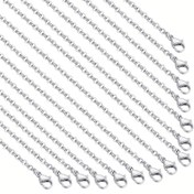 Resim 30 adet 1.5mm Titanyum Çelik Kolye Zincirleri Istakoz Tokalı - Paslanmaz Çelik Takı Yapım Malzemeleri DIY Takı Yapımı için, Dayanıklı & Kararmaya Dirençli Çiftler Kolyeler & Bilezikler, Kolye Yapım Malzemeleri, Şık Zincir Tasarımı, Yüksek Kaliteli Zincir, El Sanatları Tutkunları 