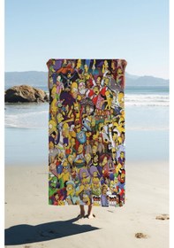 Resim Dijital Baskı Plaj Deniz Havlusu Simpsons Desenli Peştamal Hvl0023 Renkli 