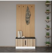Resim Minar Kale Dekor Panel Ayakkabılık Minderli Beyaz Dore Plus 