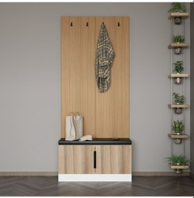 Resim Minar Kale Dekor Panel Ayakkabılık Minderli Beyaz Dore Plus 