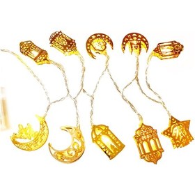 Resim Yaozixa 2022 Yeni Model 1.6m 10 Led Isıklı Demir Çit Saray Dekoratif Işık Zinciri - Sıcak Işık, Sürekli Açık, Ramazan Bayramı, Kurban Bayramı Pil Dahil Değil Ilık Beyaz 