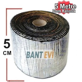 Resim Bant Evi Araç Oto Ses Isı Yalıtım Bandı 5cmx5mt Alüminyum Folyolu Kauçuk Bant Izolasyon Malzemesi 