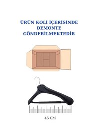 Resim 10 Adet Plastik Yüksek Kalite Ceket Askısı Elbise Askısı Siyah 