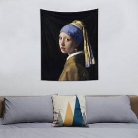 Resim İnci Küpeli Kız Duvar Örtüsü - 160 cm x 220 cm 