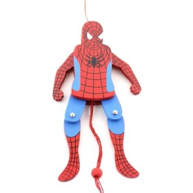 Resim Just Cheap Store Ahşap Sallanan Örümcek Adam Figürü 