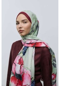Resim Moda Kaşmir Nileya Desen Pamuk Şal Bordo 