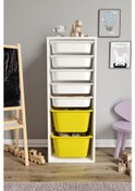 Resim %100 Mdf - Xl Mono 7 Sepetli Oyuncak Dolabı Sarı 