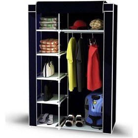 Resim Sepettenevar Tek Yandan Raflı Askılı Dayanıklı Bez Dolap 