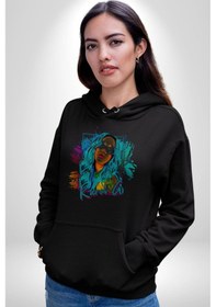 Resim Karol G Şarkıcı Kadın Erkek Siyah Kapüşonlu Sweatshirt Hoodie Siyah 
