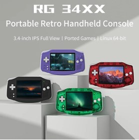 Resim ANBERNIC RG 34XX Taşınabilir Oyun Konsolu 3.4 IPS Ekran Cortex-A53 Linux Sistem Video Emülatörü 