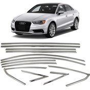 Resim Genel Markalar Audi A3 Sedan Sportif 12 Parça Tam Tur Metal Krom Cam Çıta Seti 