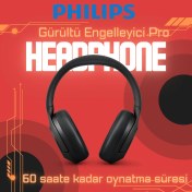 Resim Phılıps Anc Pro Kulak Üstü Bluetooth Kulaklık Gürültü Engelleyici Pro Çok Noktalı Bluetooth Dokunmatik Kontrol 60 Saate Kadar Oynatma Süresi 