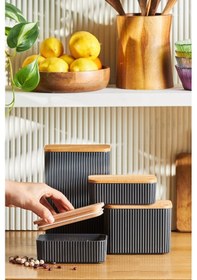 Resim Karaca Massimo 4'lü Saklama Kabı Seti Antrasit 