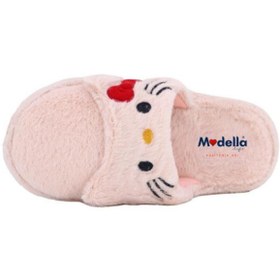 Resim Modella Life Kadın Ev Terliği Kedicik Figürlü Peluş Ev Terliği Ses Yapmaz Taban Sıcak Şık Tasarım 