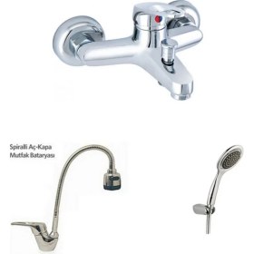 Resim ARÇE Mix Spiralli Evye Ve Banyo Bataryası + Duş Takımı 