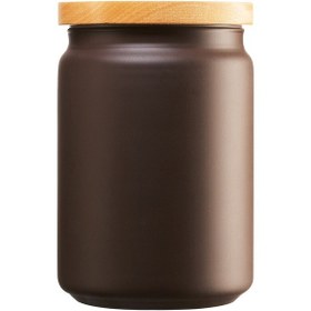 Resim New Yazı Yazılabilen Kahverengi Renk Kavanoz 1l + Ahşap Kapaklı J6791 Yeni 