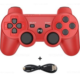 Resim Sony Ps3 Denetleyici Desteği Bluetooth Playstation 3 Joystick İçin Kablosuz K Red 