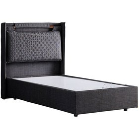 Resim Setaymobilya Baza, Zagreb Tek Kişilik Baza + Başlık Seti, Antrasit 