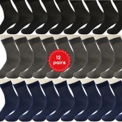 Resim 12 Çift Erkek Hafif Nefes Alabilen Orta Baldır Çorapları - Düz Renk Çeşitleri, İş ve Yaz Konforu İçin, Elde Yıkama/Kuru Temizleme, Polyester/Spandex Karışımı, Günlük Çoraplar | Klasik Çorap Tasarımı | Nefes Alabilen Çoraplar 