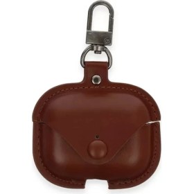 Resim Airpods Pro 2 (2.nesil) Çanta Deri Kılıf Kahverengi 