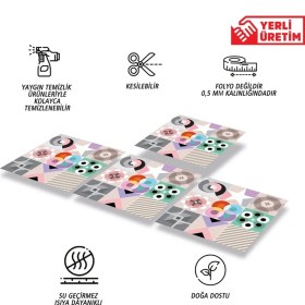 Resim Tink Kendinden Yapışkanlı Naif Desenli Pvc Karo 30 x 30 cm (33 Adet) 3m2 