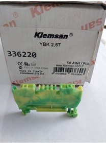 Resim Klemsan 2,5mm2, Yay bağlantılı, iki iletkenli topraklama klemensi 