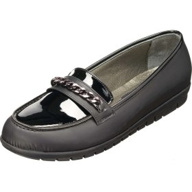 Resim Costo Shoes 41,42,43,44 Siyah Yağlı Deri Saraç Dikişli Rahat Dişli Taban Leofar Zincir Aksesuarlı Büyük Numara Kadın Bot 