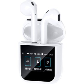 Resim Wiwu Airbuds T24 Dokunmatik LCD Ekranlı TWS Bluetooth Kulaklık v5.4 - Beyaz 