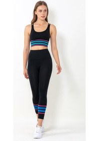 Resim Miofit Energy Blok Çizgili Destekli Seamless Spor Sütyeni Çok Renkli 