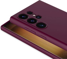 Resim Zipax Samsung Galaxy S24 İle Uyumlu Ultra Kılıf Lansman İçi Kadife Silikon Zr Mara Mürdüm 