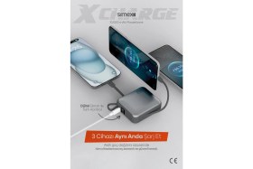 Resim Simex 10.000 mAh 22.5W Hızlı Şarj PD Powerbank Kendinden Kablolu ve Dijital Göstergeli Taşınabilir Cihazı 