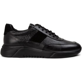 Resim Deery Hakiki Deri Siyah Erkek Sneaker Ayakkabı - 01963Msyhe07 Siyah 