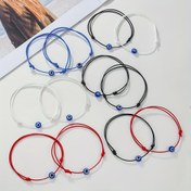 Resim 2'li Set Avrupa ve Amerikan Sınır Ötesi Retro Renkli Balmumu İplik Şeytan Gözü El İpi El Yapımı Örgülü Bilezik Çift ve Arkadaşlar İçin Yığın Bilezik 