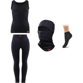 Resim Blackspade Çocuk Termal 2. Seviye Atlet Alt İçlik Balaklava Kar Maskesi Takım 