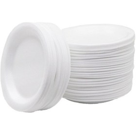 Resim Köpük Tabak Yuvarlak Büyük Boy 100 Adet Çap:23cm Beyaz 