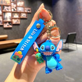 Resim Baijiafu2 Yeni Çizgi Film Animasyon Stitch Serisi Yumuşak Kauçuk Anahtarlık Bebek Çantası Kolye Anahtarlık Küçük Hediye (Yurt Dışından) 
