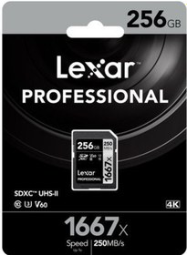 Resim Lexar Professional 256 GB 250 MB/s Sdxc 1667x Hafıza Kartı 