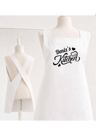 Resim Bk Gift Kişiye Özel İsimli Çapraz Askılı Beyaz Mutfak Önlüğü - 14, Aşçı Önlüğü, Şef Önlüğü, Anneye Hediye Kobitmeyencom35948 Bk Gift Renkli 
