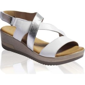 Resim Bueno Shoes Kemerli Deri Kadın Dolgu Topuk Sandalet 9L3306 