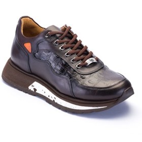 Resim LUCIANO BELLINI E-516 Kahve Cilt Deri Erkek Sneaker Ayakkabı 