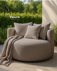 Resim Velura Home & Living Miz Berjer & Puf & Armut & Tekli Koltuk & Dinlenme Koltuğu - Kahve 